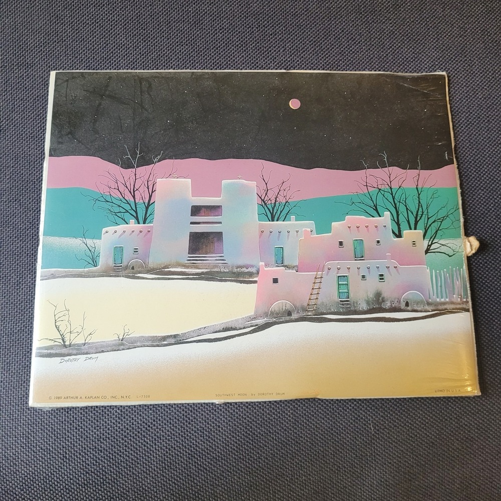 New Sealed Dorothy Drum Southwest Moon Adobes Pueblos 8x10" Litho Print Rare